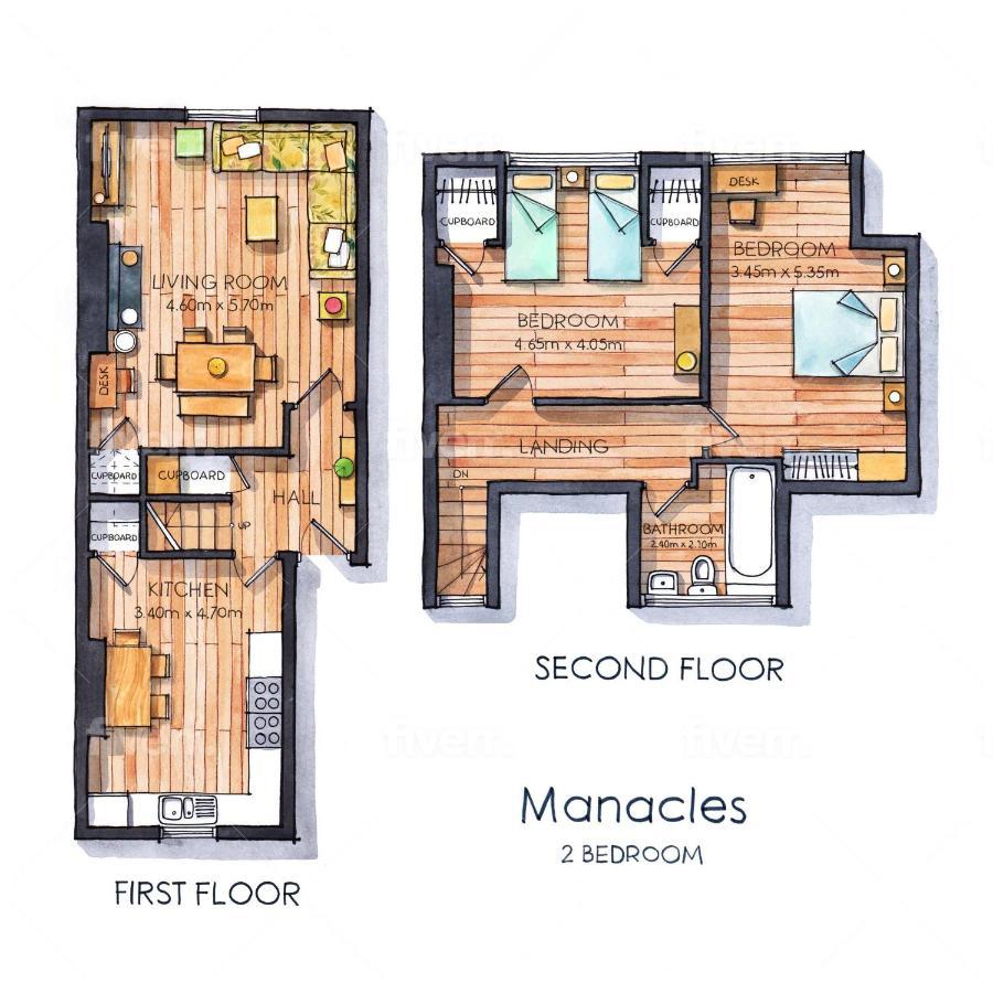 Manacles - Spacious Flat Near Beach With Sea Views & Parking Falmouth Eksteriør bilde